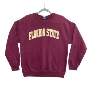 Florida State Sweatshirt Mens Medium Maroon FSU Seminoles Crewneck MV Sport